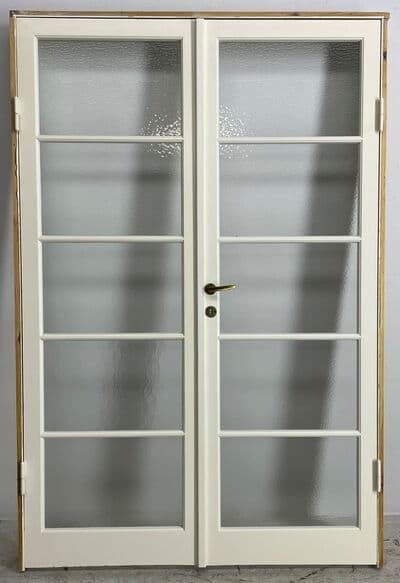 Fransk dør med strukturglas og karm - 1