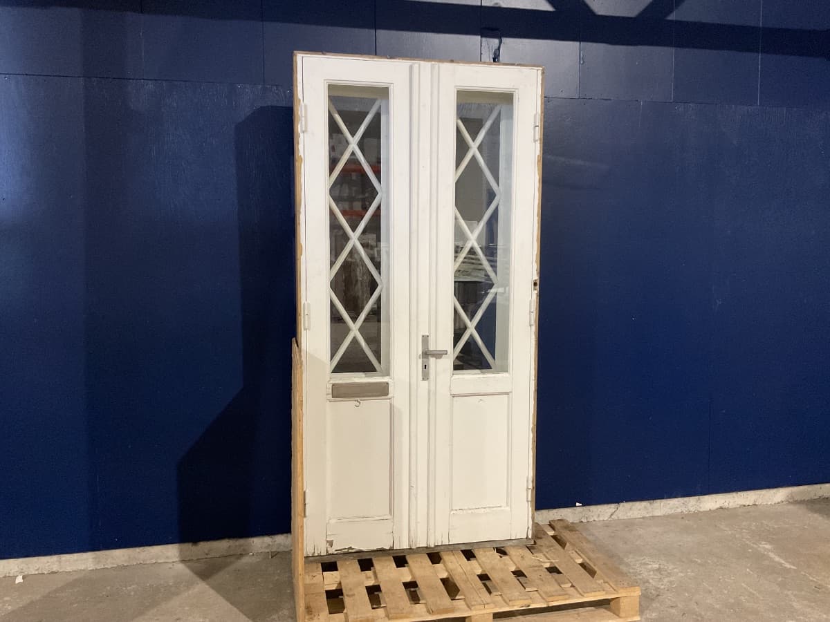 Antik forsatsdør med sprosser fra præstegård - 1