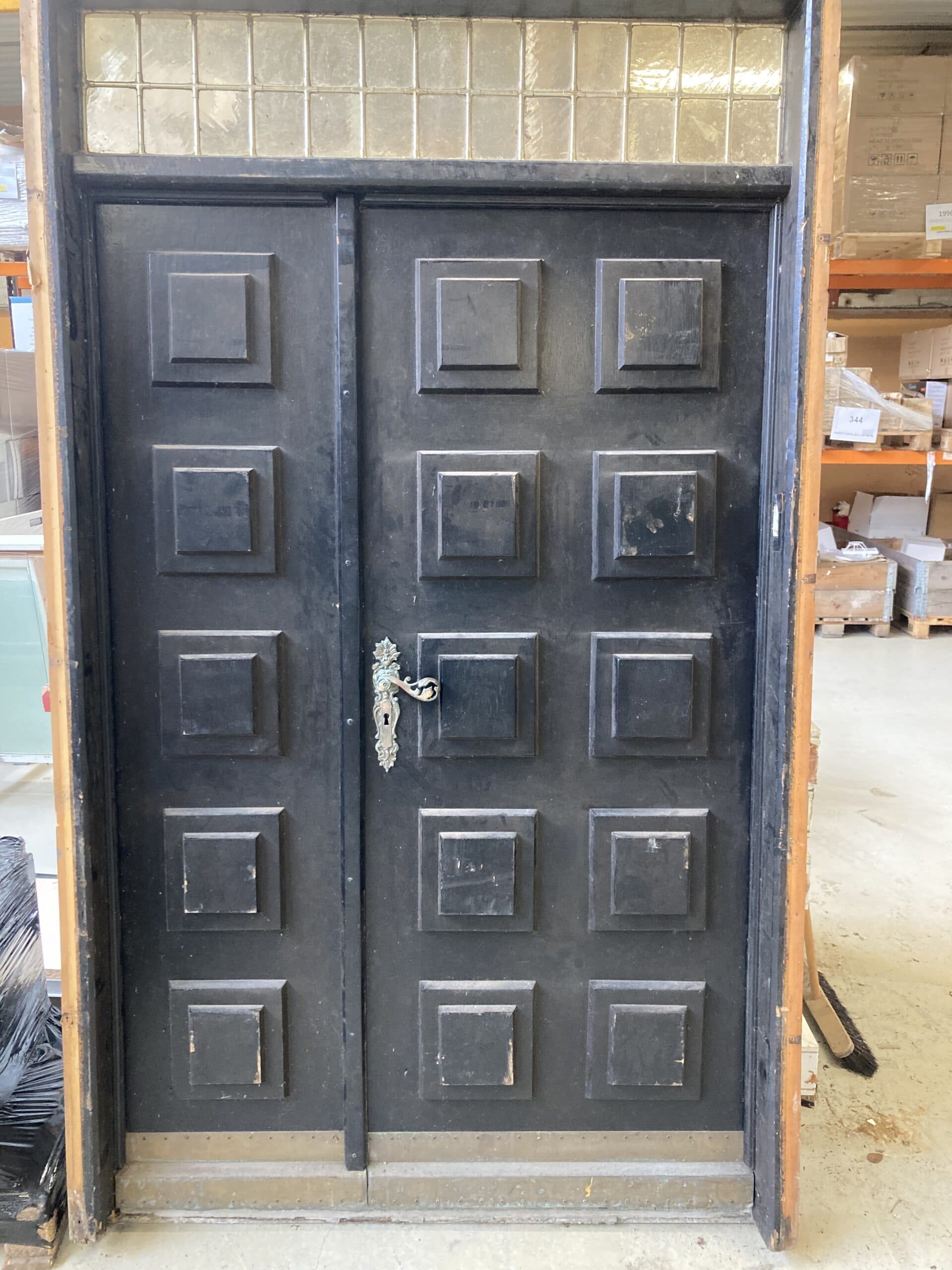 Dobbelt facade dør med overparti i indfattet glas 140x240cm