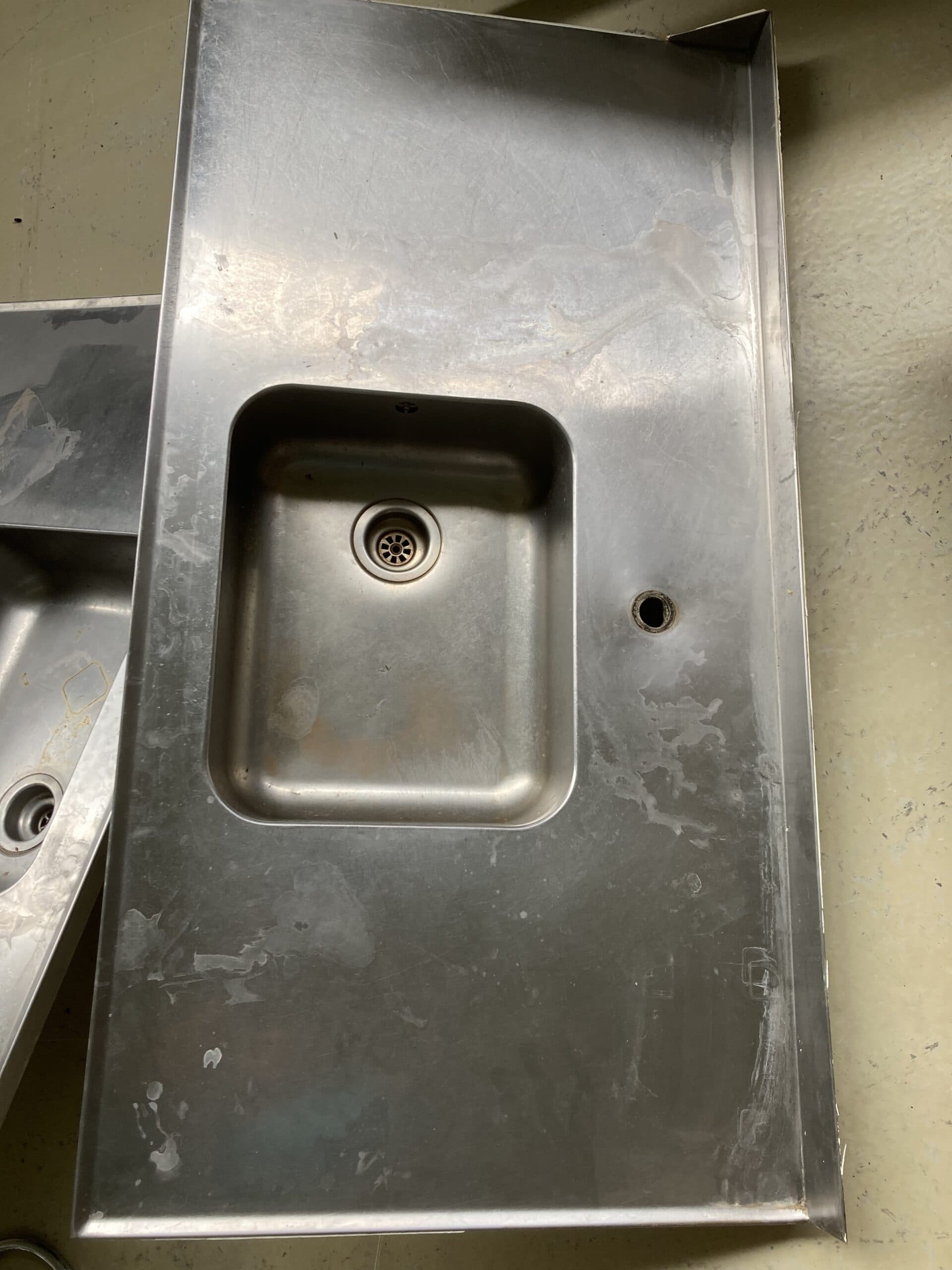 Bordplade rustfritstål med integreret vask 1450x740mm - 1