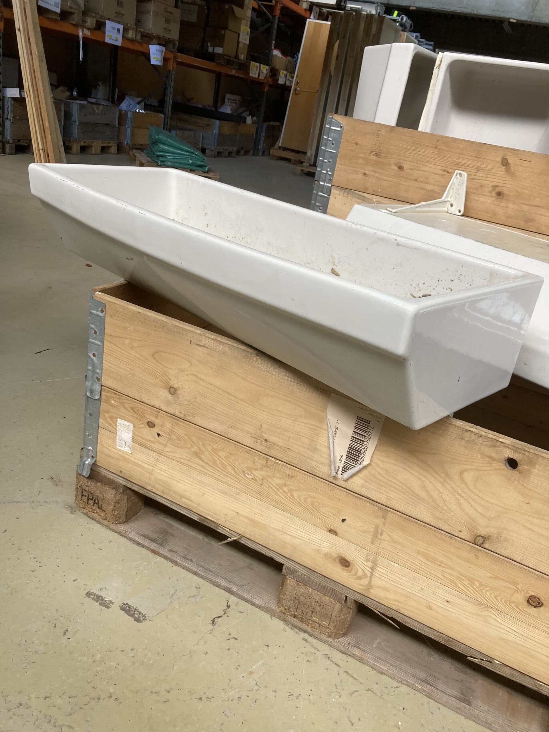 Porcelænsvask L1000xB420D200mm - 1