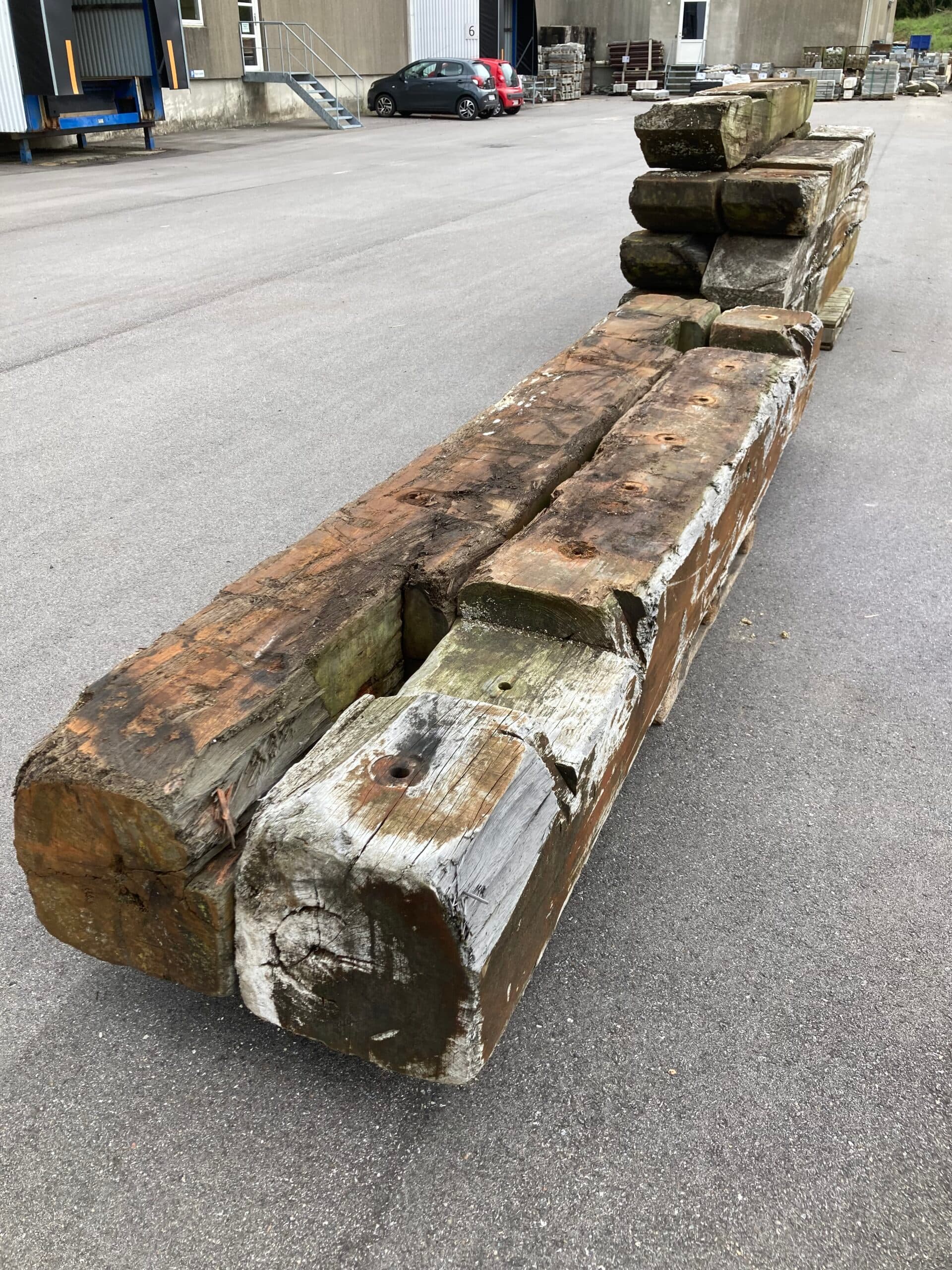 Azobe bolværkstømmer 380x380x3600mm. - 1