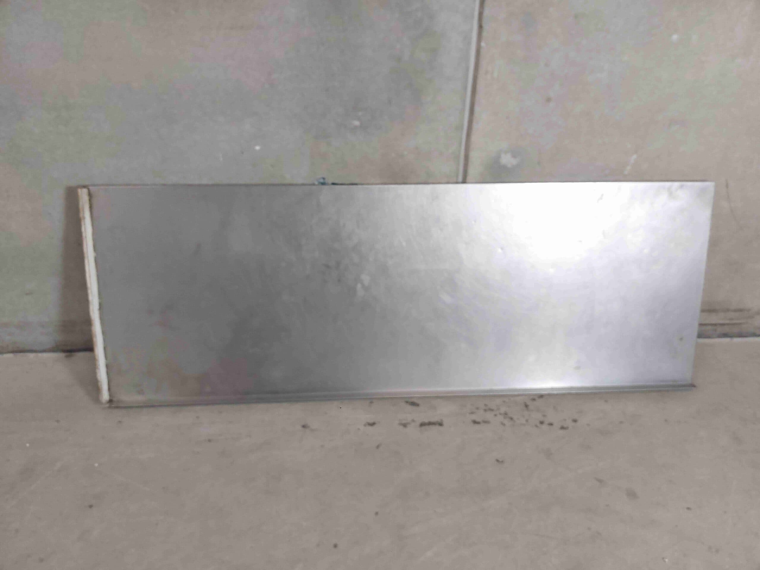 Rustfri stål bordplade med forhøjet bagkant 200x70cm