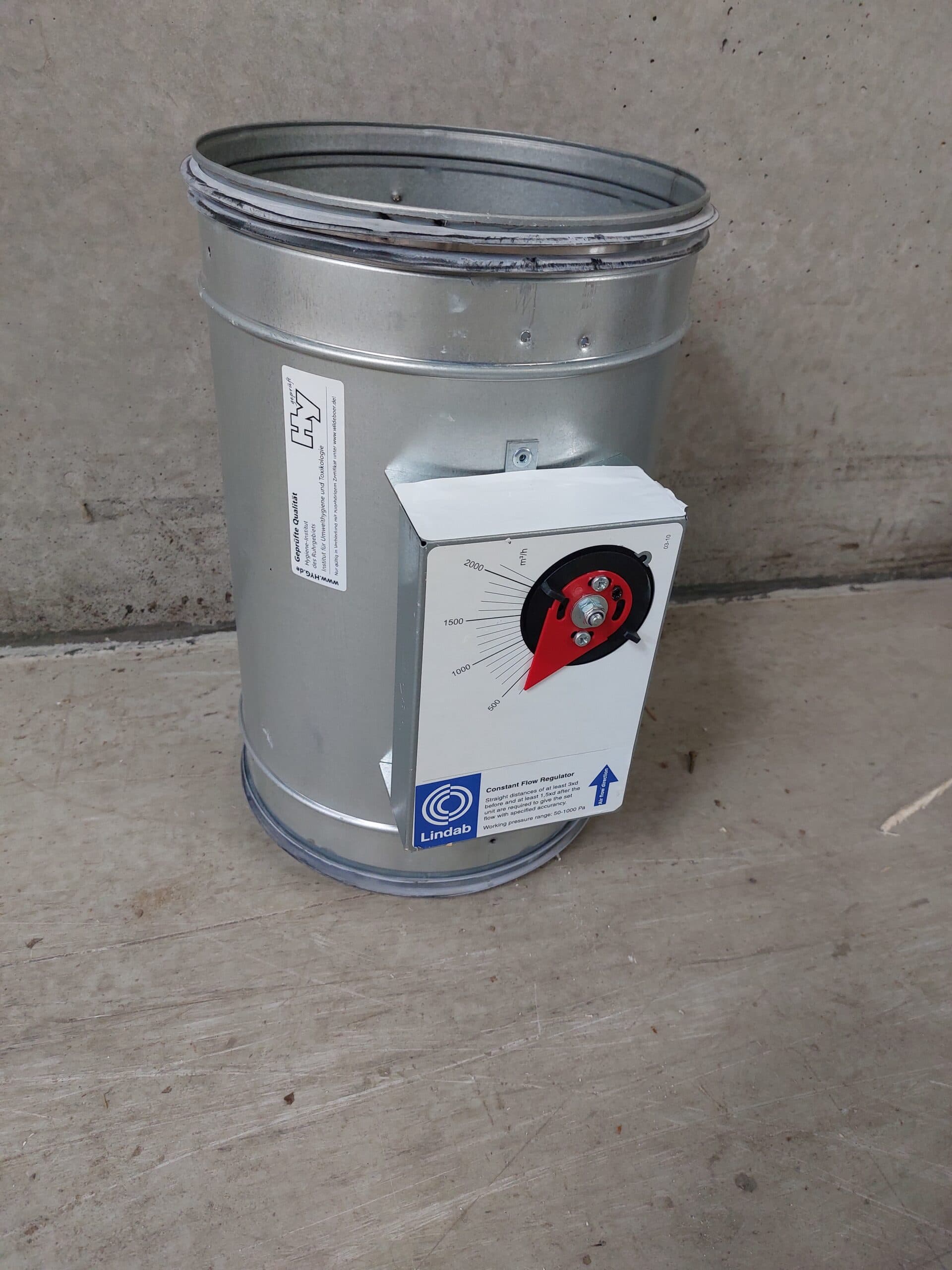 Lindab volumenstrømsregulator Ø250mm