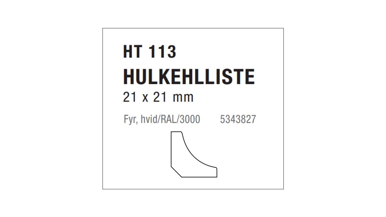 HULKEHLLISTE HT 113H FYR HVID 21x21MM 234meter - 1