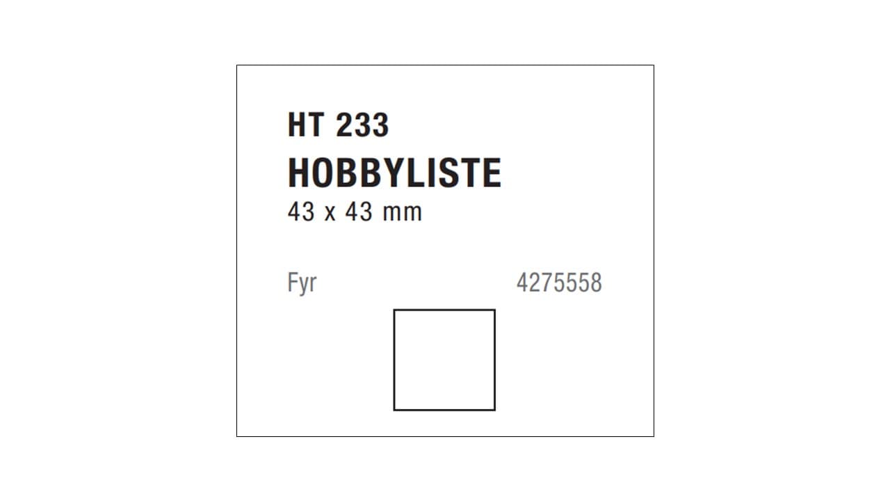 HOBBYLISTE HT 233 FYR 43X43MM 33meter - 1