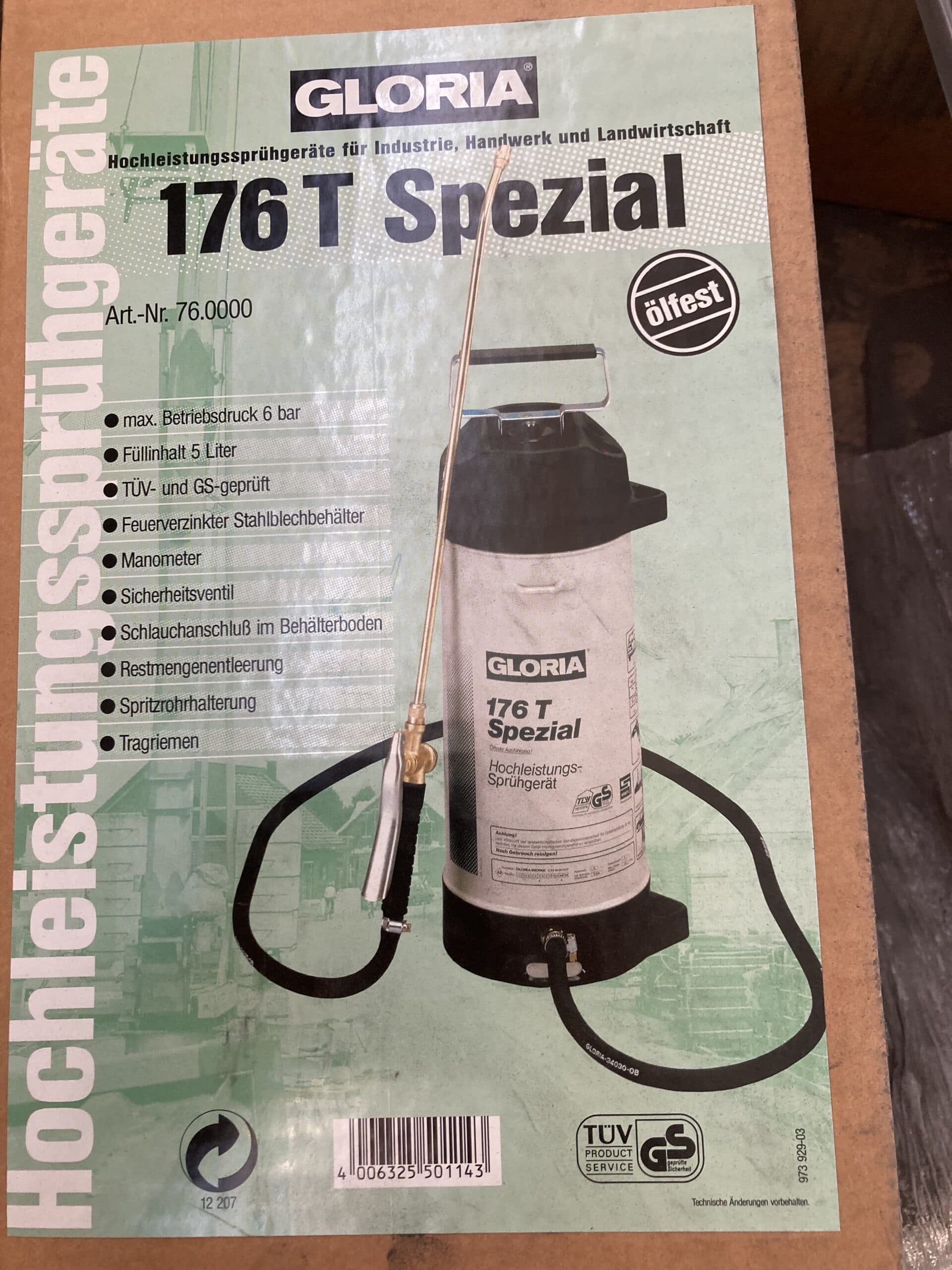 Højtrykssprøjte 5 liter. Gloria 176 T Spezial - 1