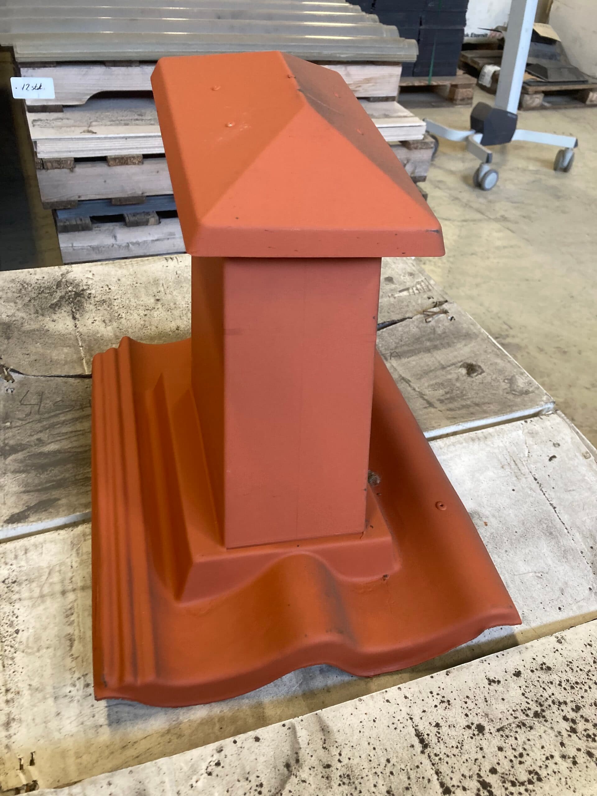 Udluftnings hætte til aftræksrør tagsten 15-30gr Teglrød - 1