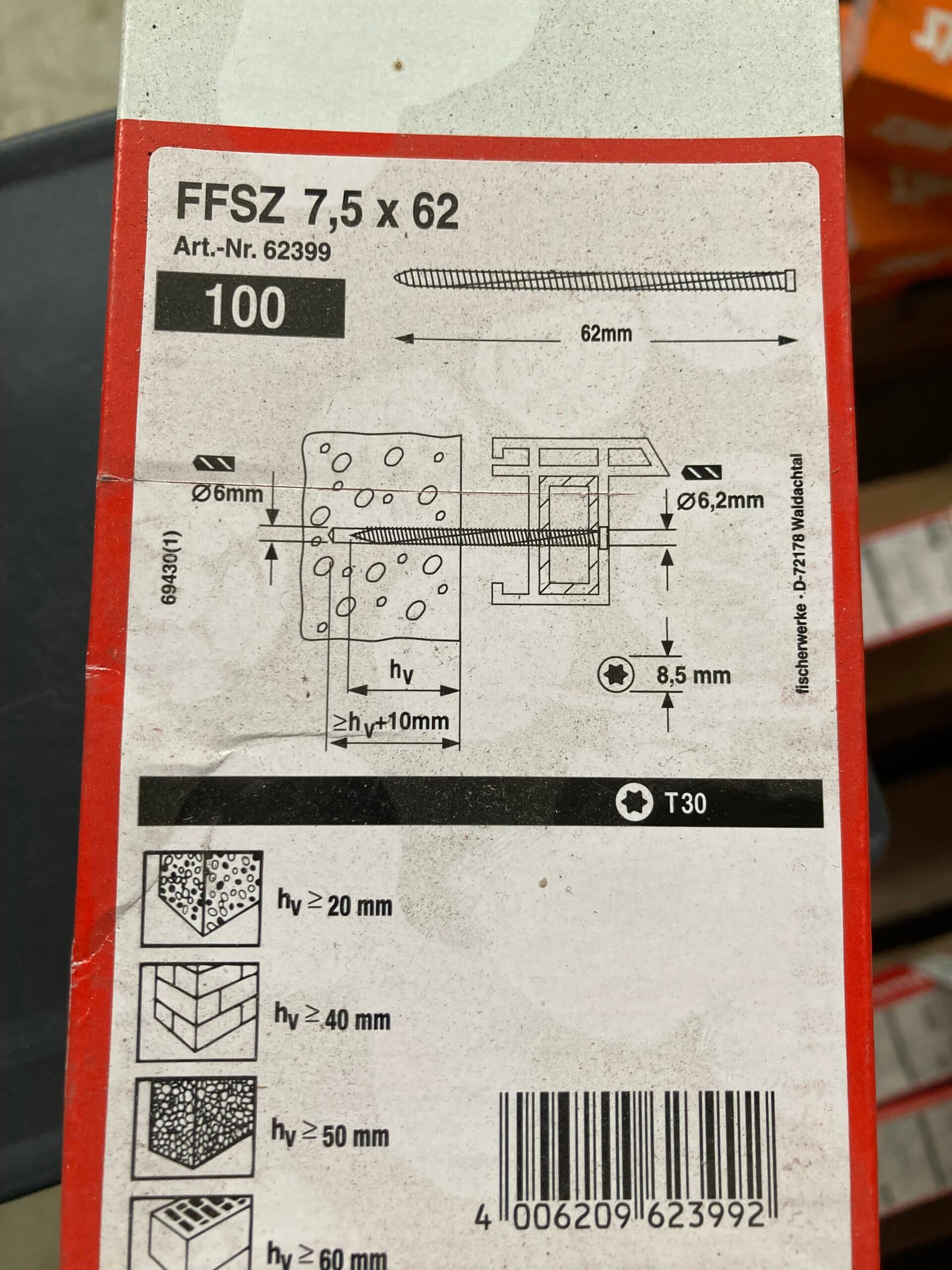 Fischer Karmskruer 7,5×62 100stk. - 1