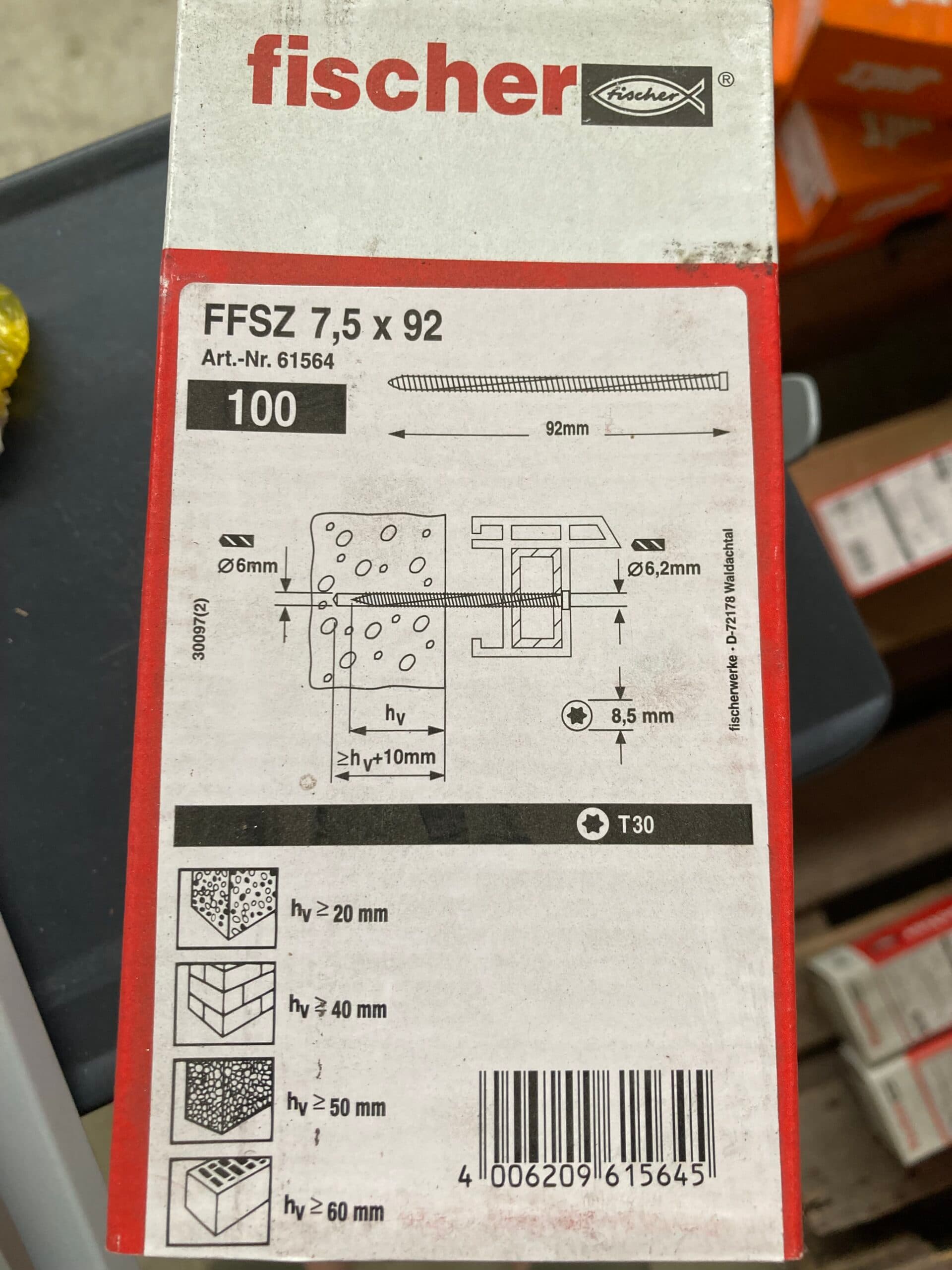 Fischer Karmskruer 7,5×92 100stk. - 1
