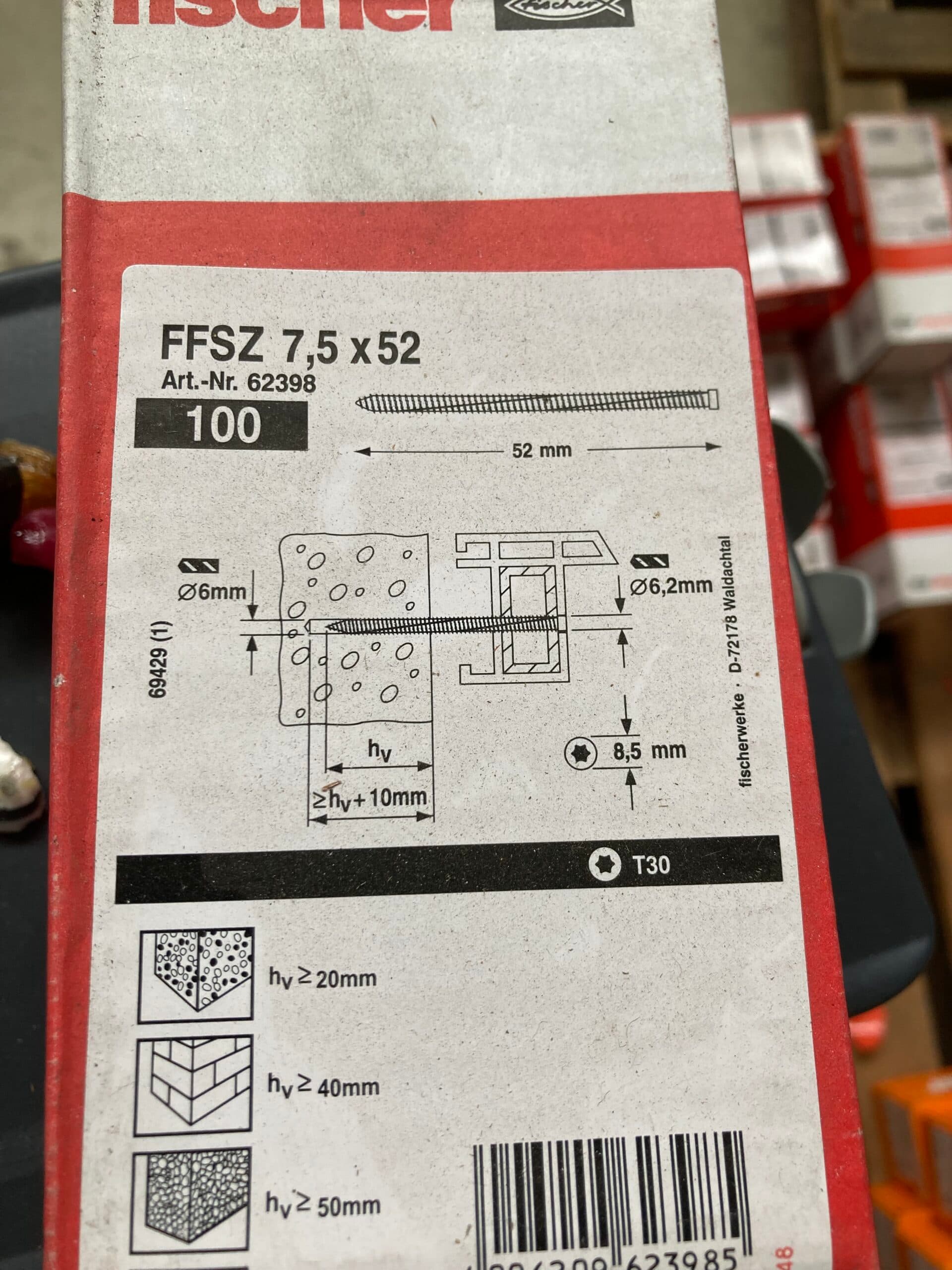 Fischer Karmskruer 7,5×52 100stk. - 1