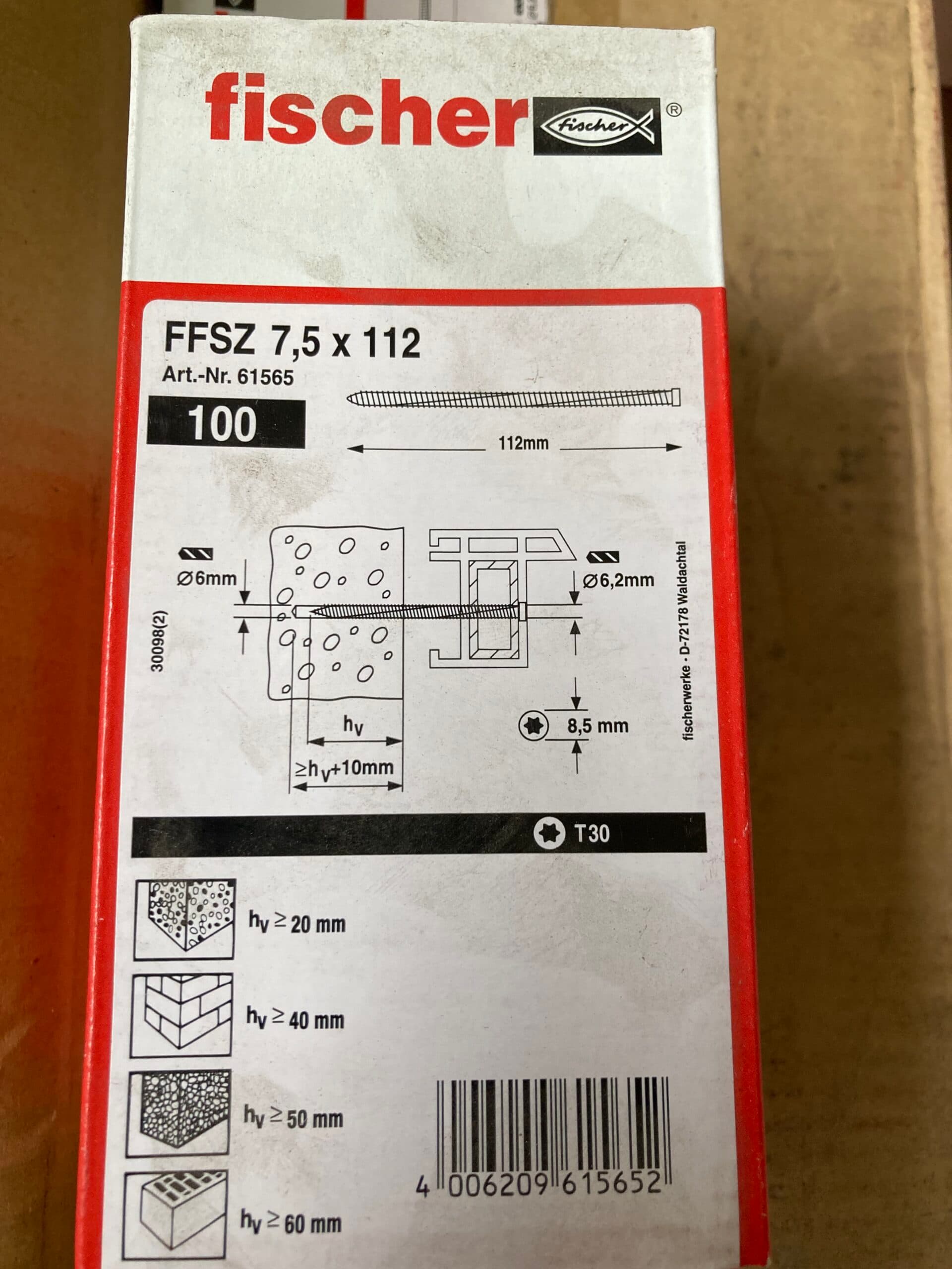 Fischer Karmskruer 7,5×112 100stk. - 1