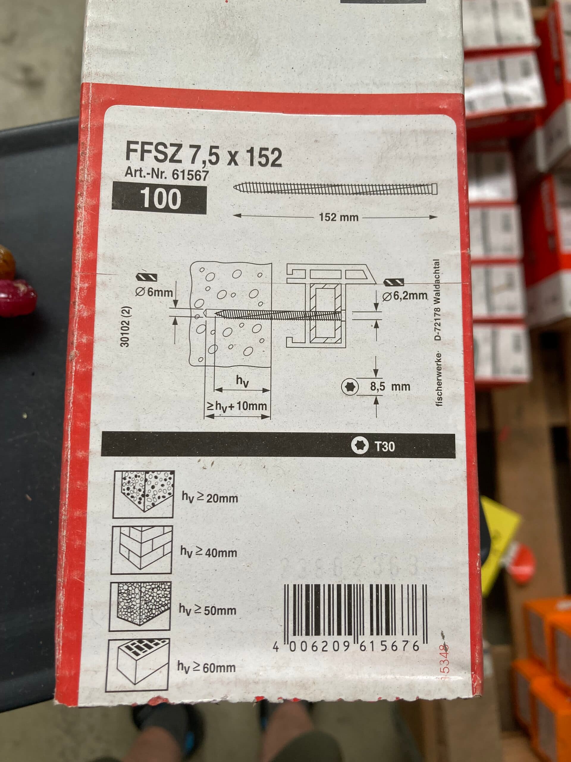 Fischer Karmskruer 7,5×152 100stk. - 1