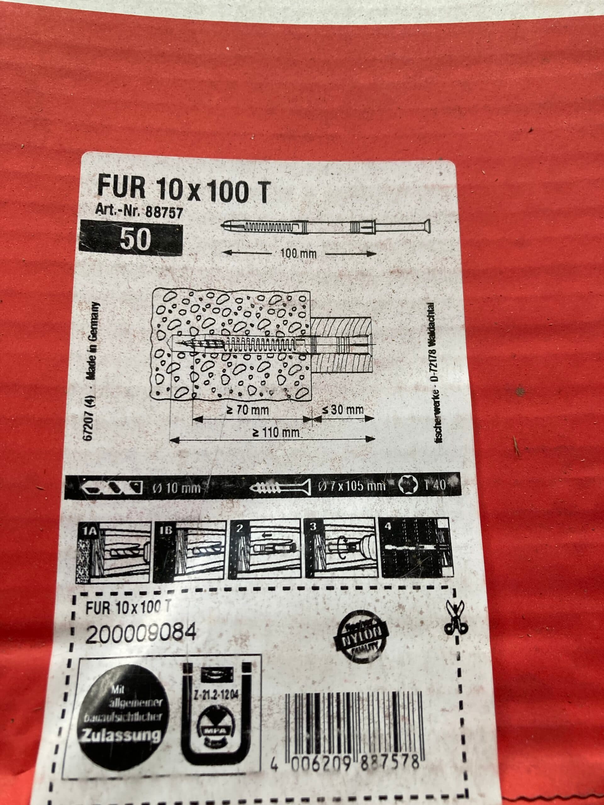 Fischer Karmdybel 10×100 50stk. - 1