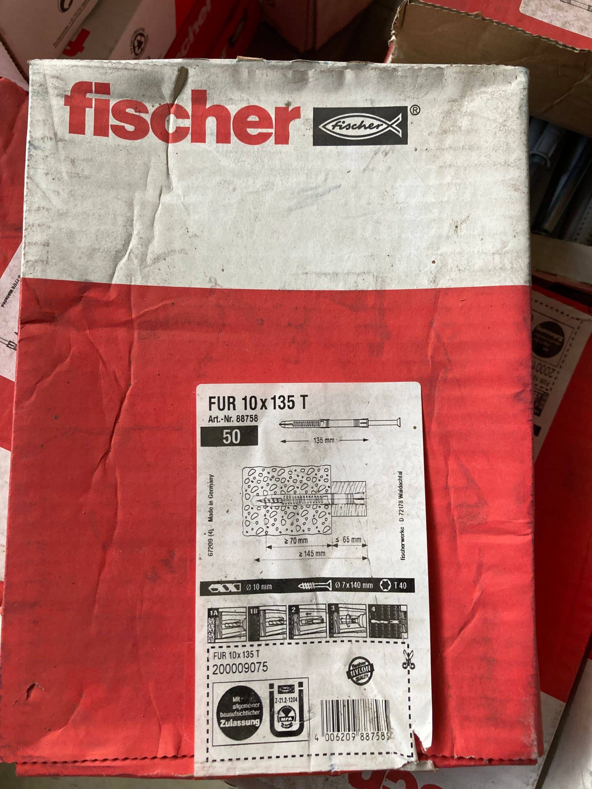 Fischer Karmdybel 10×135 50stk. - 1