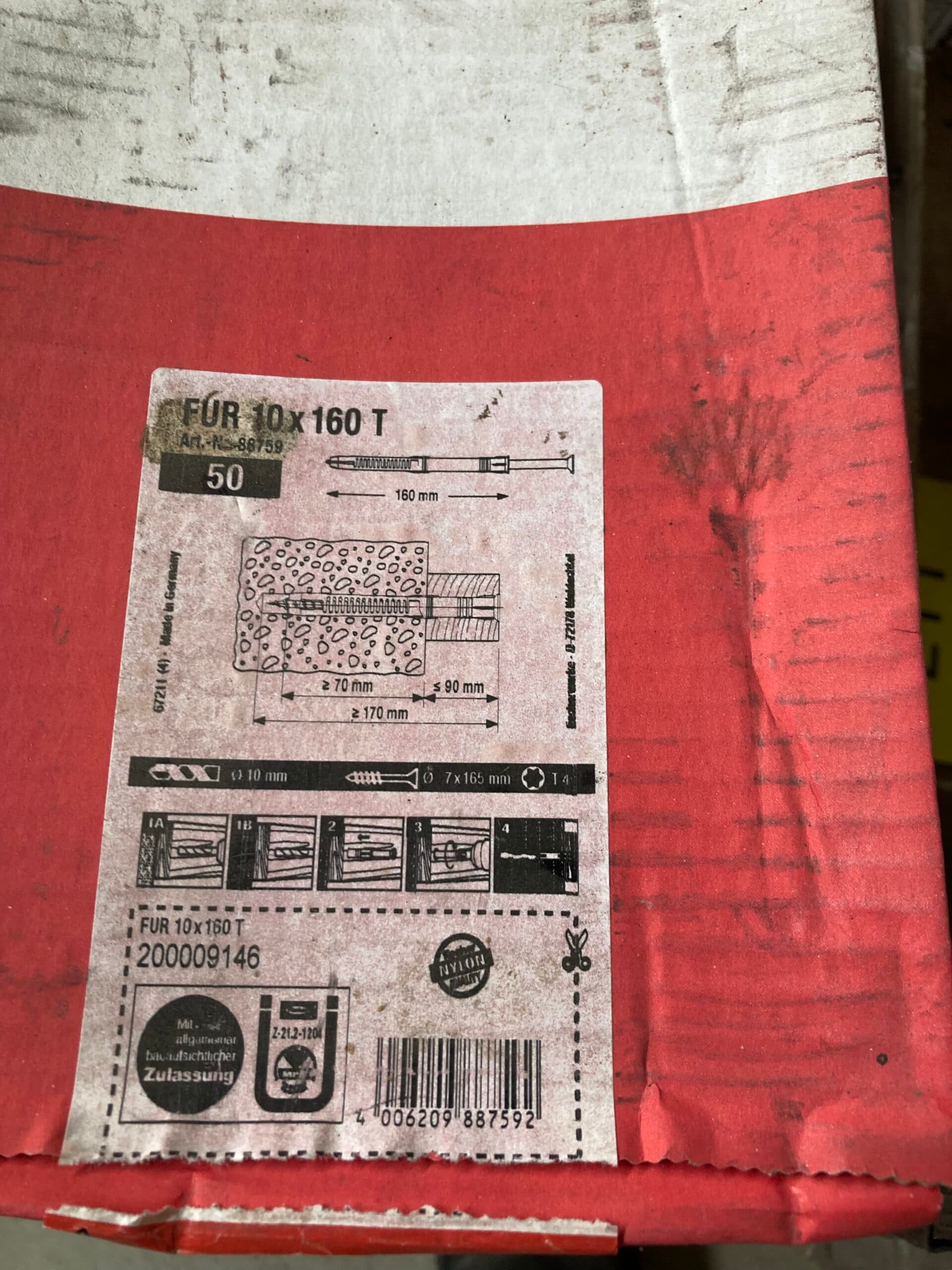 Fischer Karmdybel 10×160 50stk. - 1