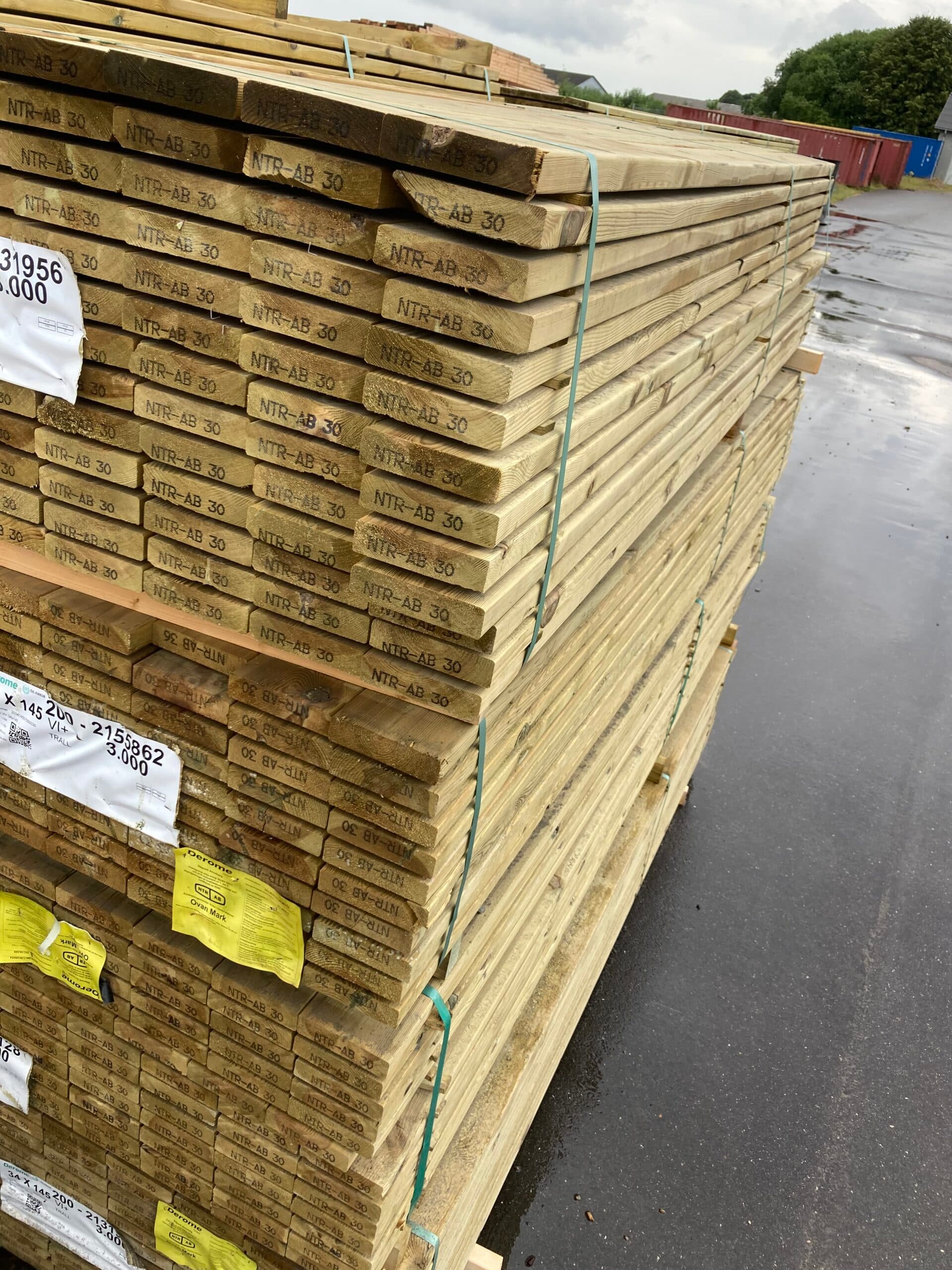 Trykimprægneret terrassebrædder 34x145mm. - 1