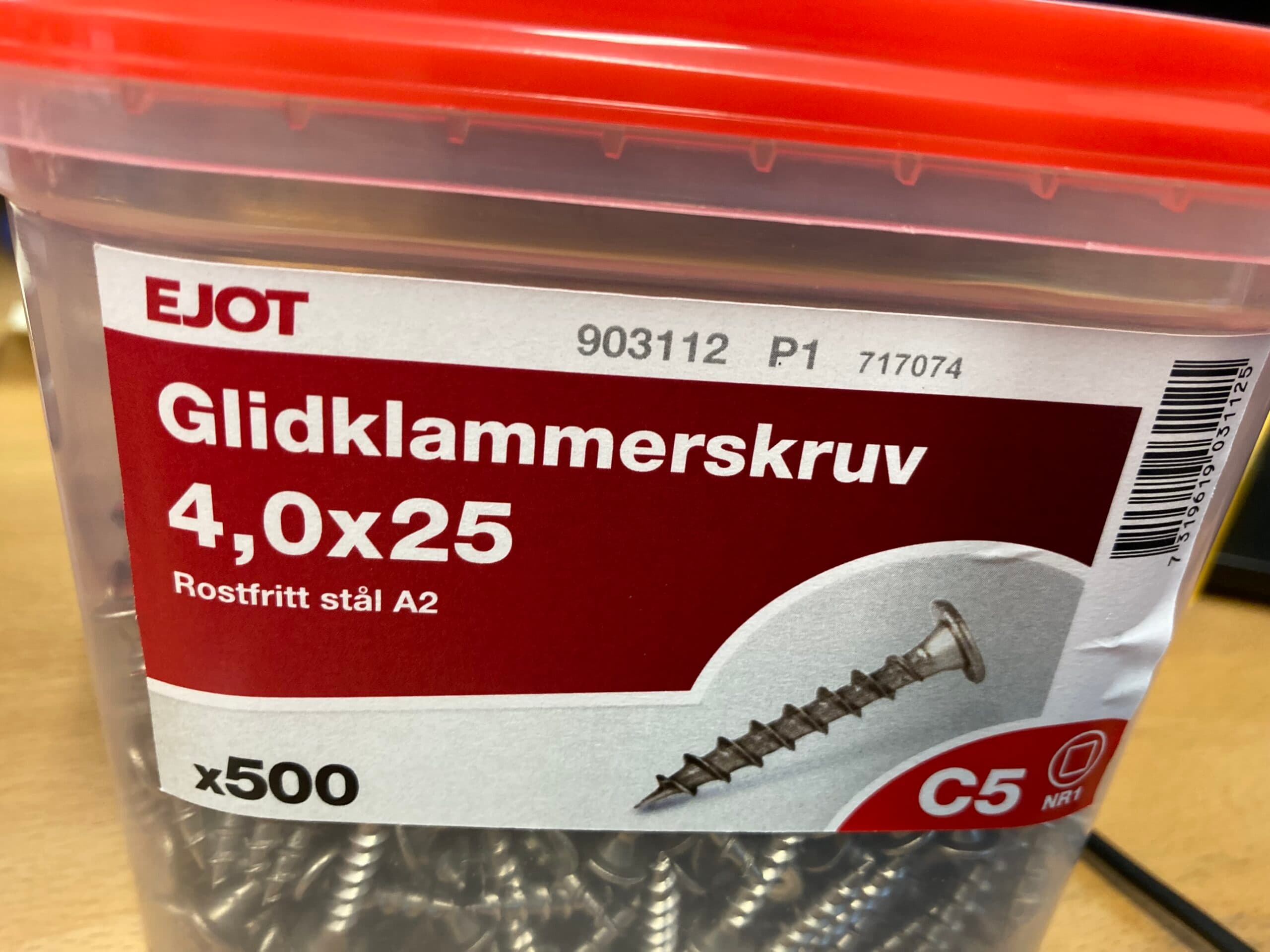 Montageskrue til Clikfals®C facade og tag profil - 1