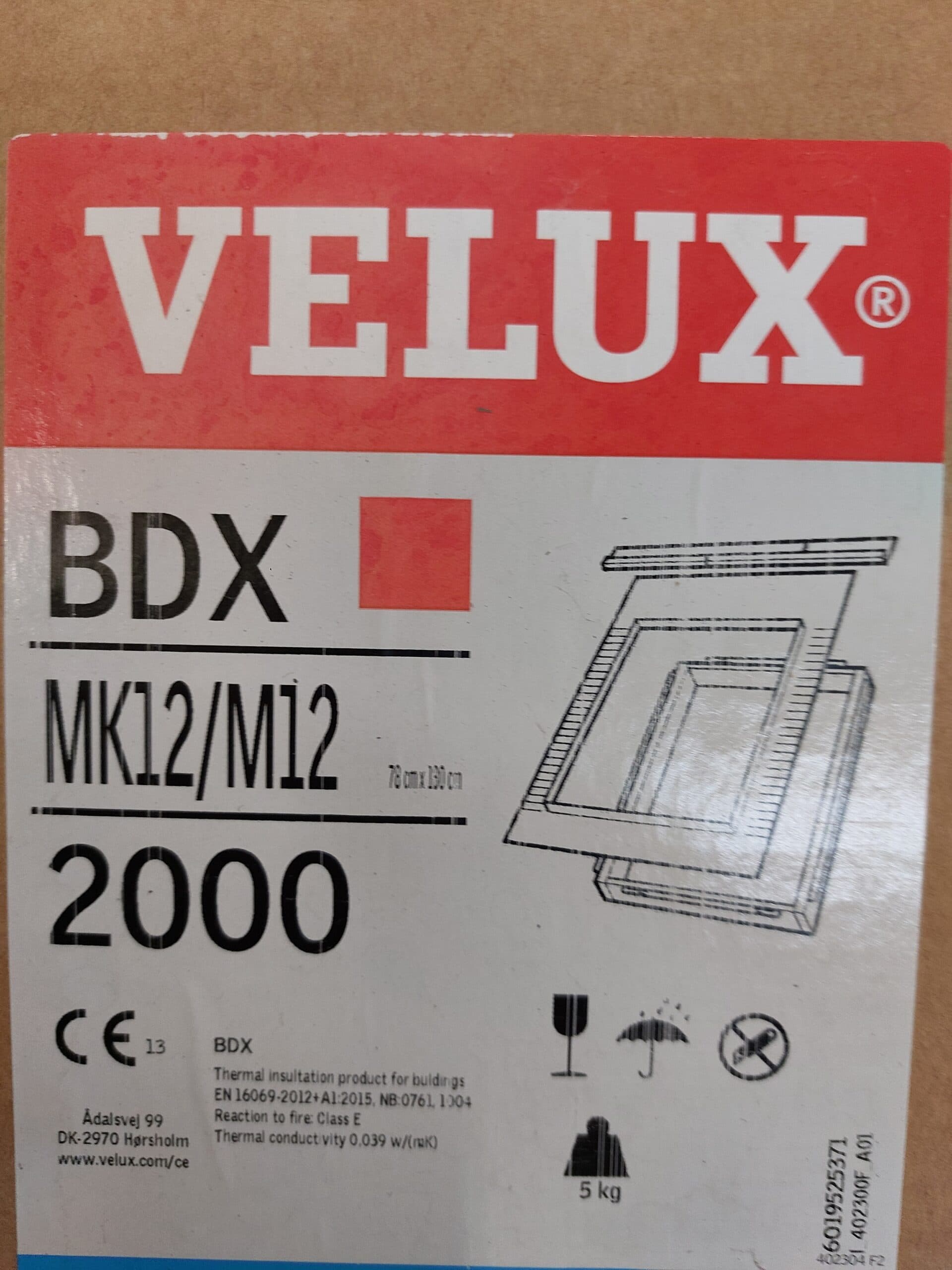 VELUX BDX MK12/M12 2000 isoleringssæt 78x180cm - 1