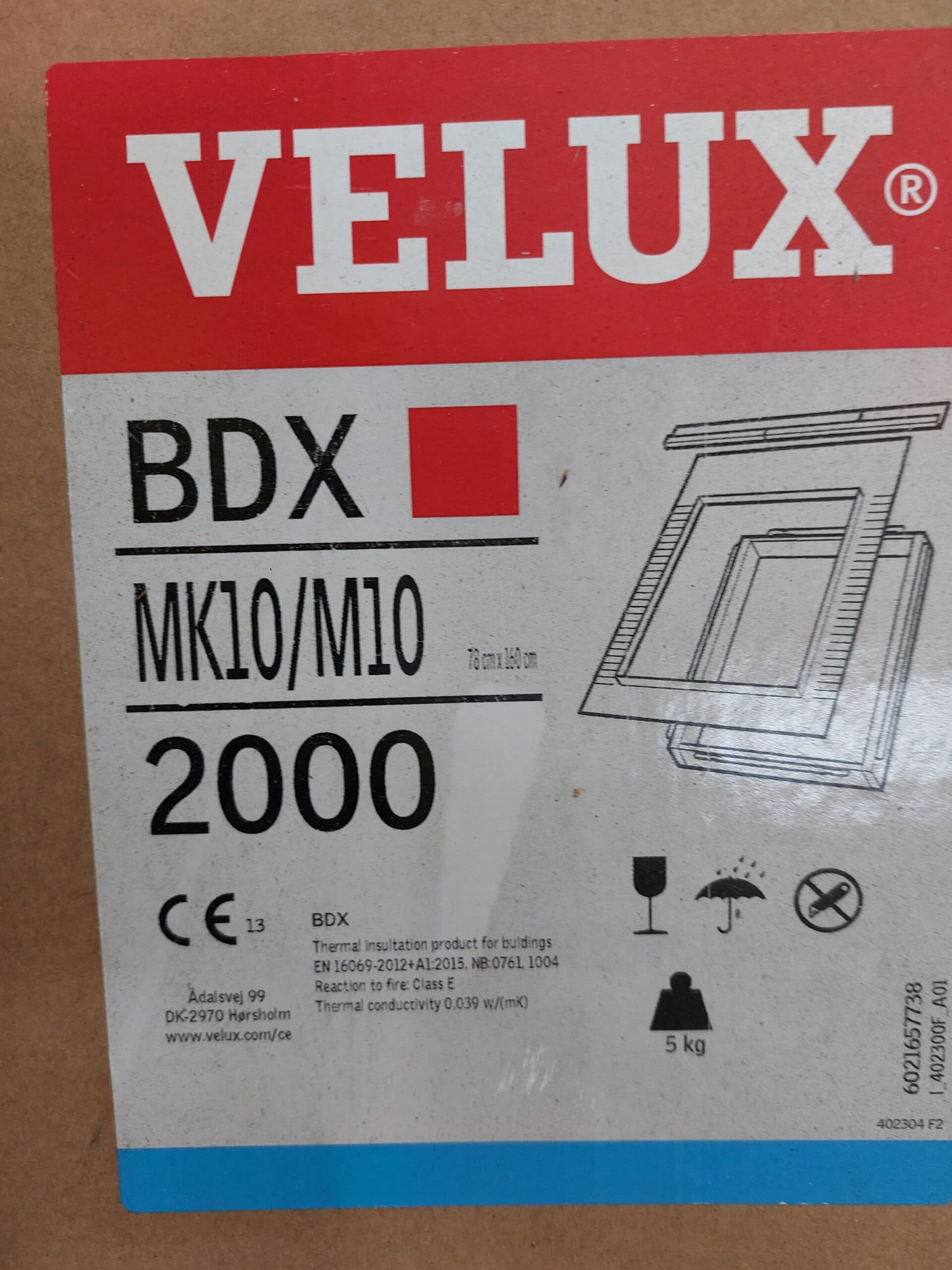 VELUX BDX MK10/M10 2000 isoleringssæt 78x160cm - 1