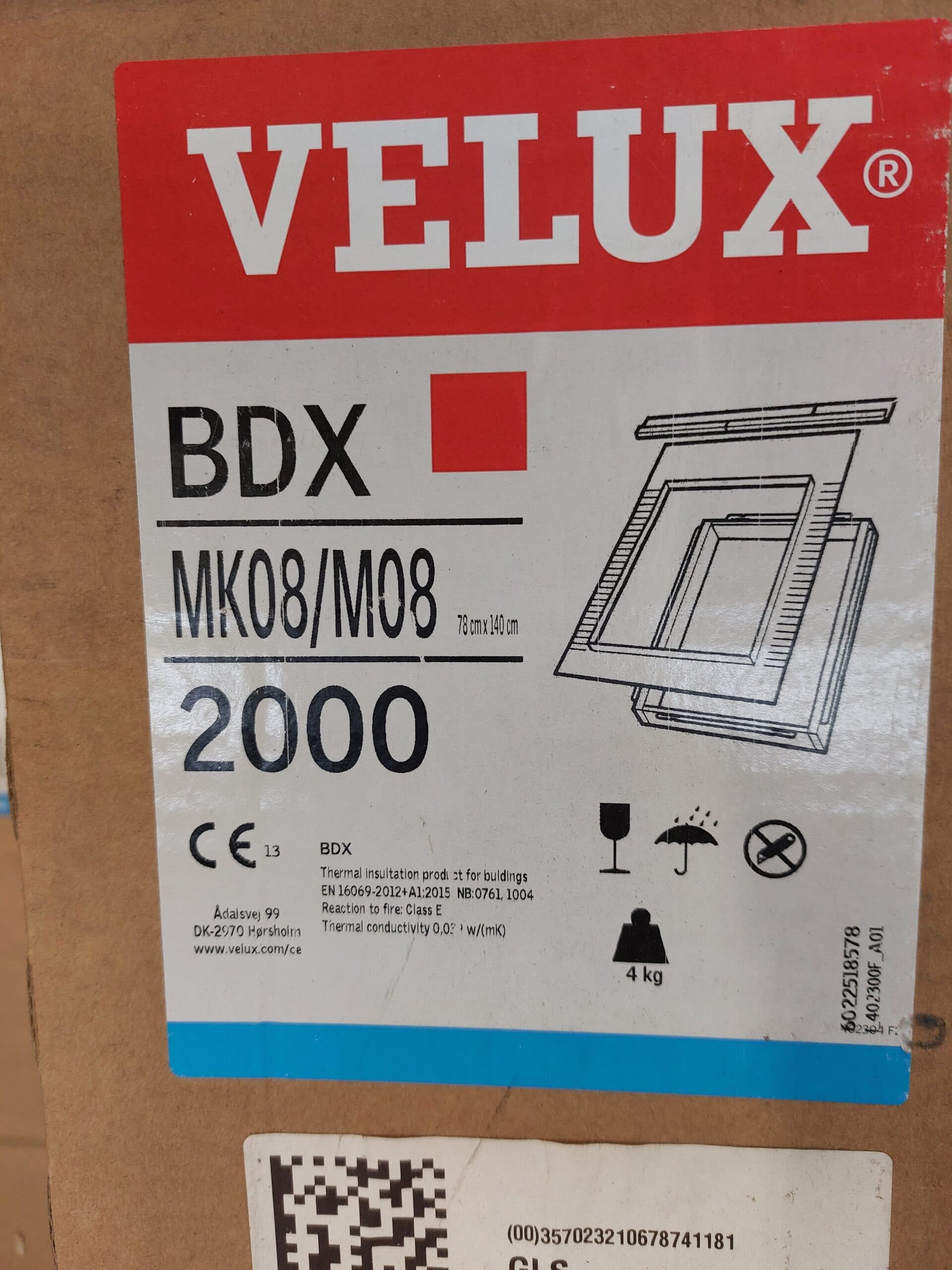 VELUX BDX MK08/M08 2000 isoleringssæt 78x140cm