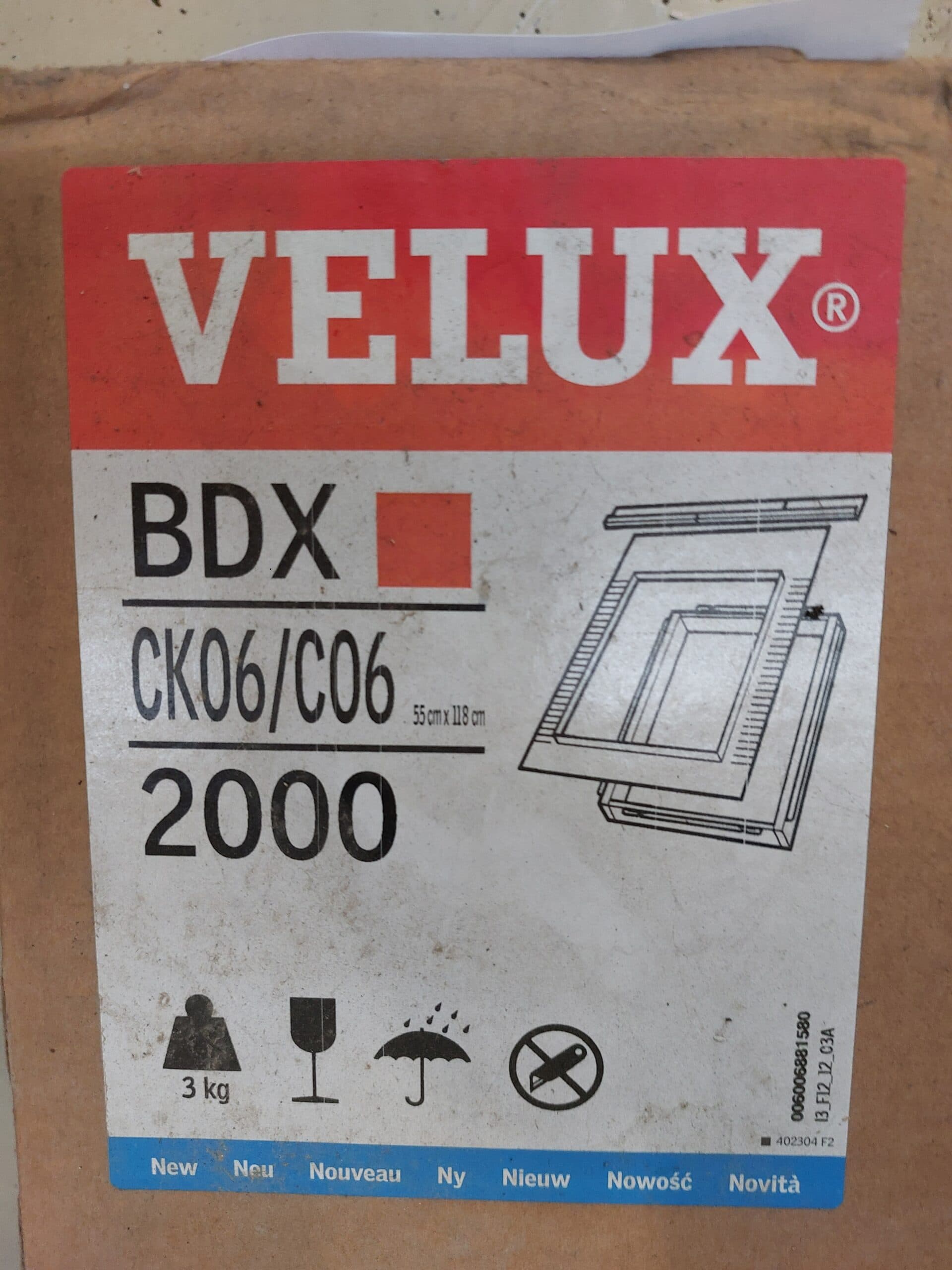 VELUX BDX CK06/CO6 2000 isoleringssæt 55x118cm - 1