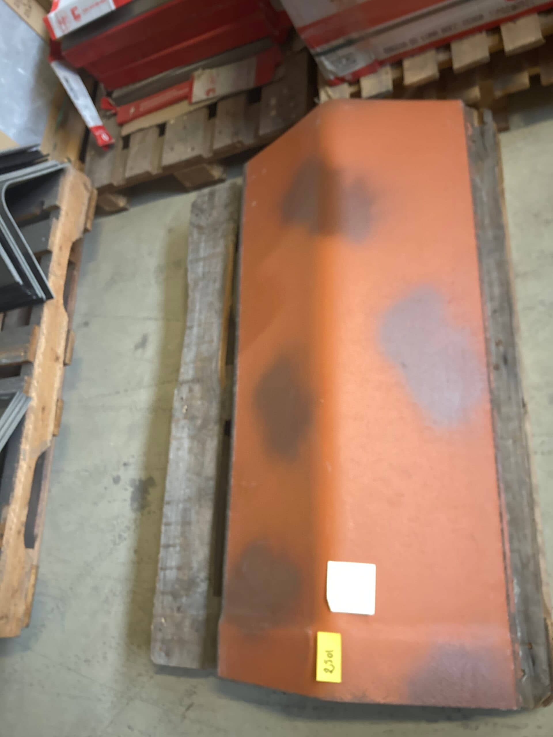 Rygnings plade, eternit, teglrød 30x30x119,5cm 25-27,5 - 1