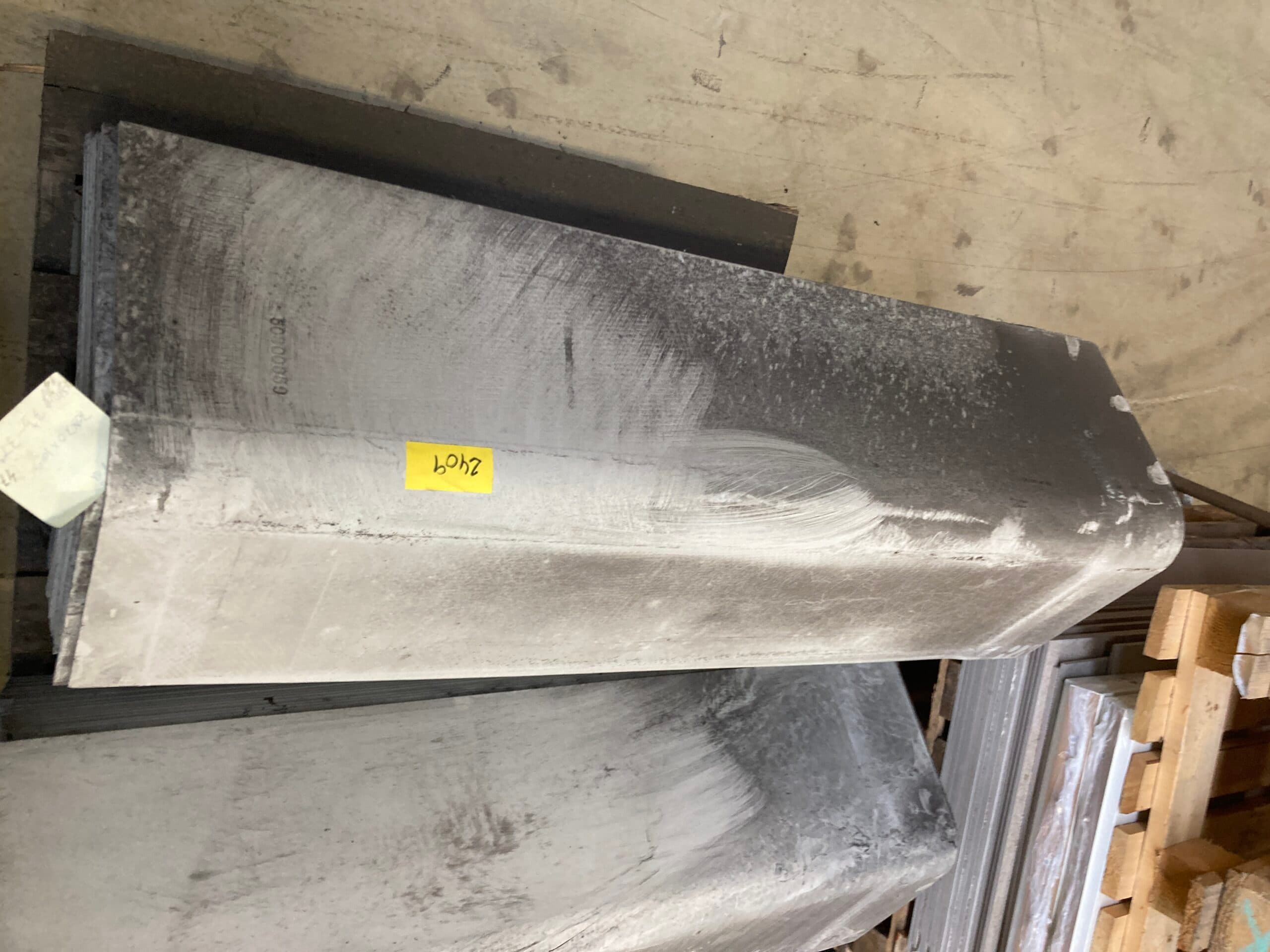 Rygnings plade, eternit, lys grå 30x30x119,5cm 35-37,5° - 1