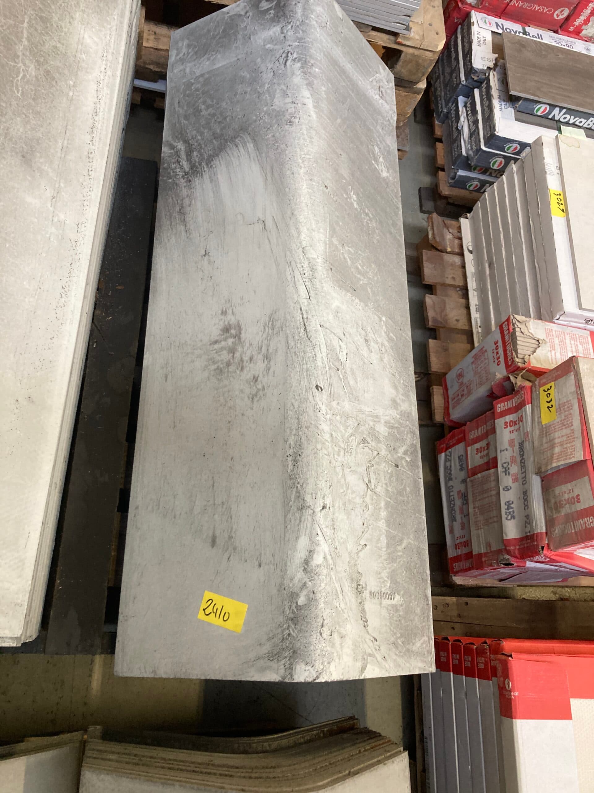 Rygnings plade, eternit, lys grå 30x30x119,5cm 37,5-40° - 1