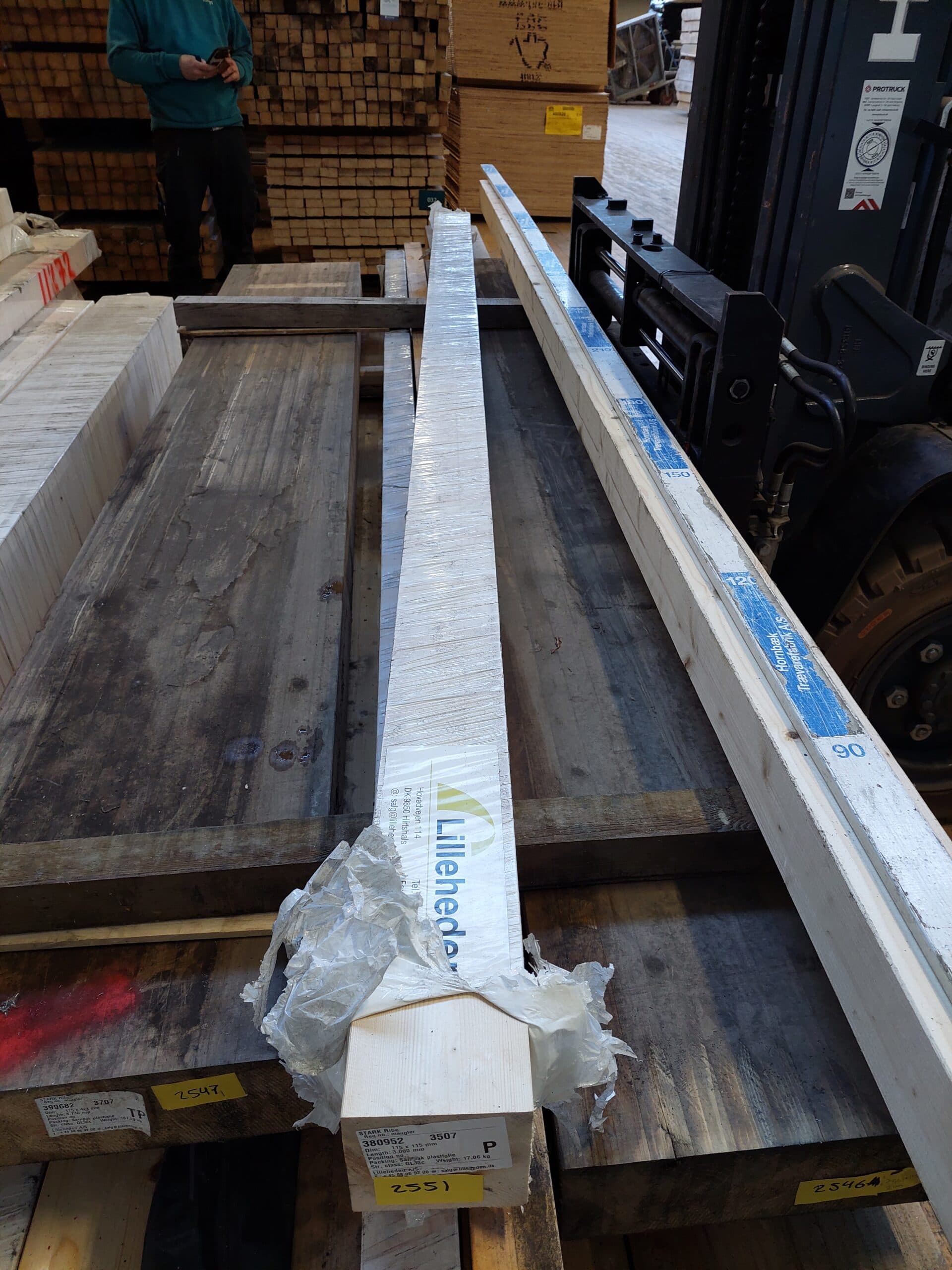 Limtræsbjælke/stolpe 3000x115x115mm - 1