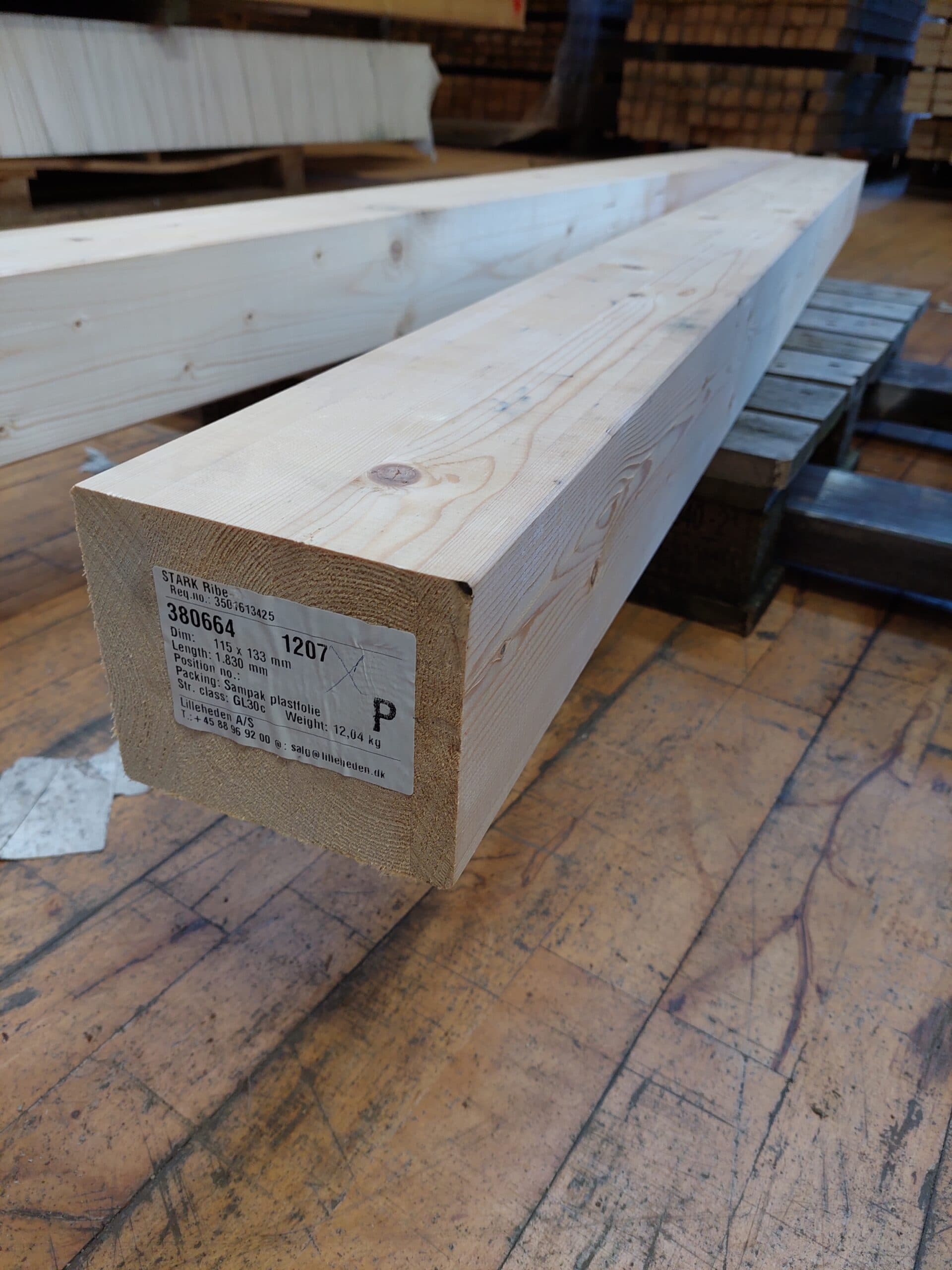Limtræsbjælke 1830x115x133mm. - 1