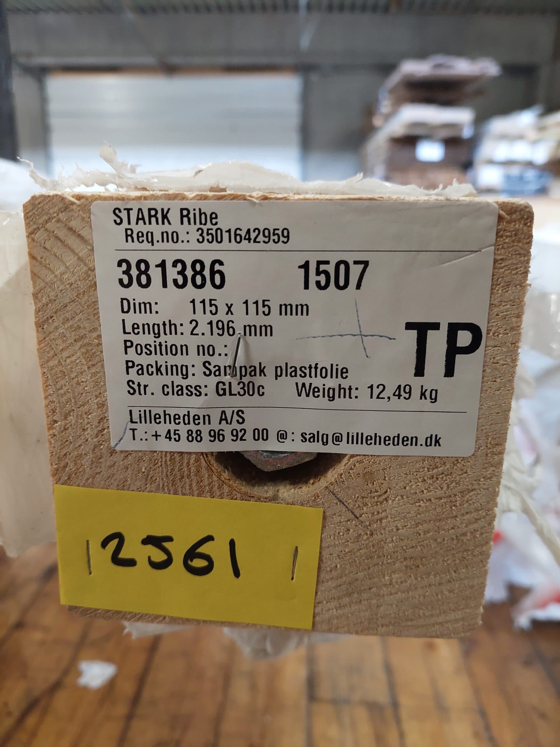 Limtræsbjælke/stolpe 2196x115x115 mm - 1