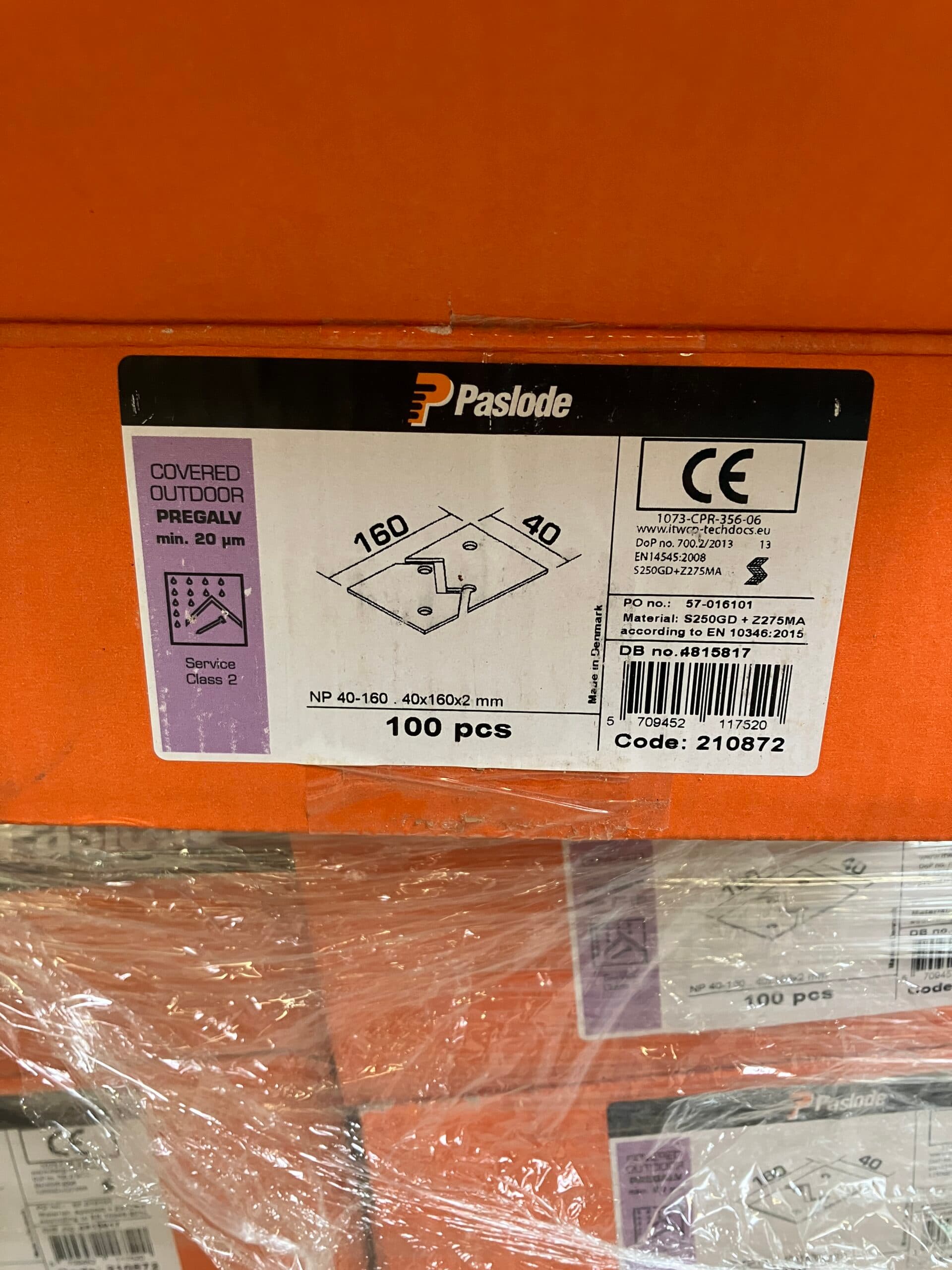 Paslode hulplade NP40-160. 40x160x2mm (Sælges i kasser) - 1