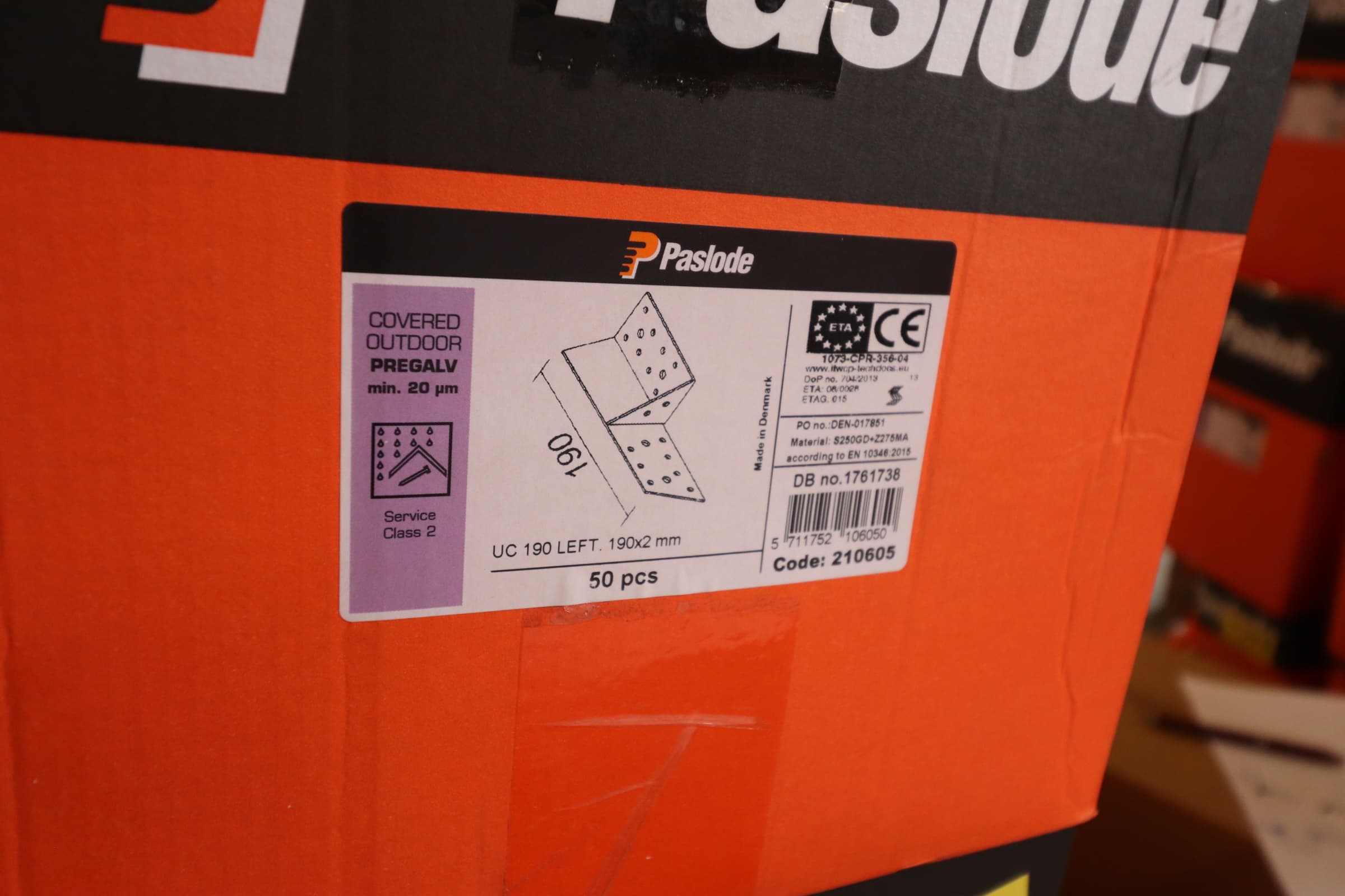 Paslode universalbeslag UC 190 VENSTRE 190×2 mm - 1