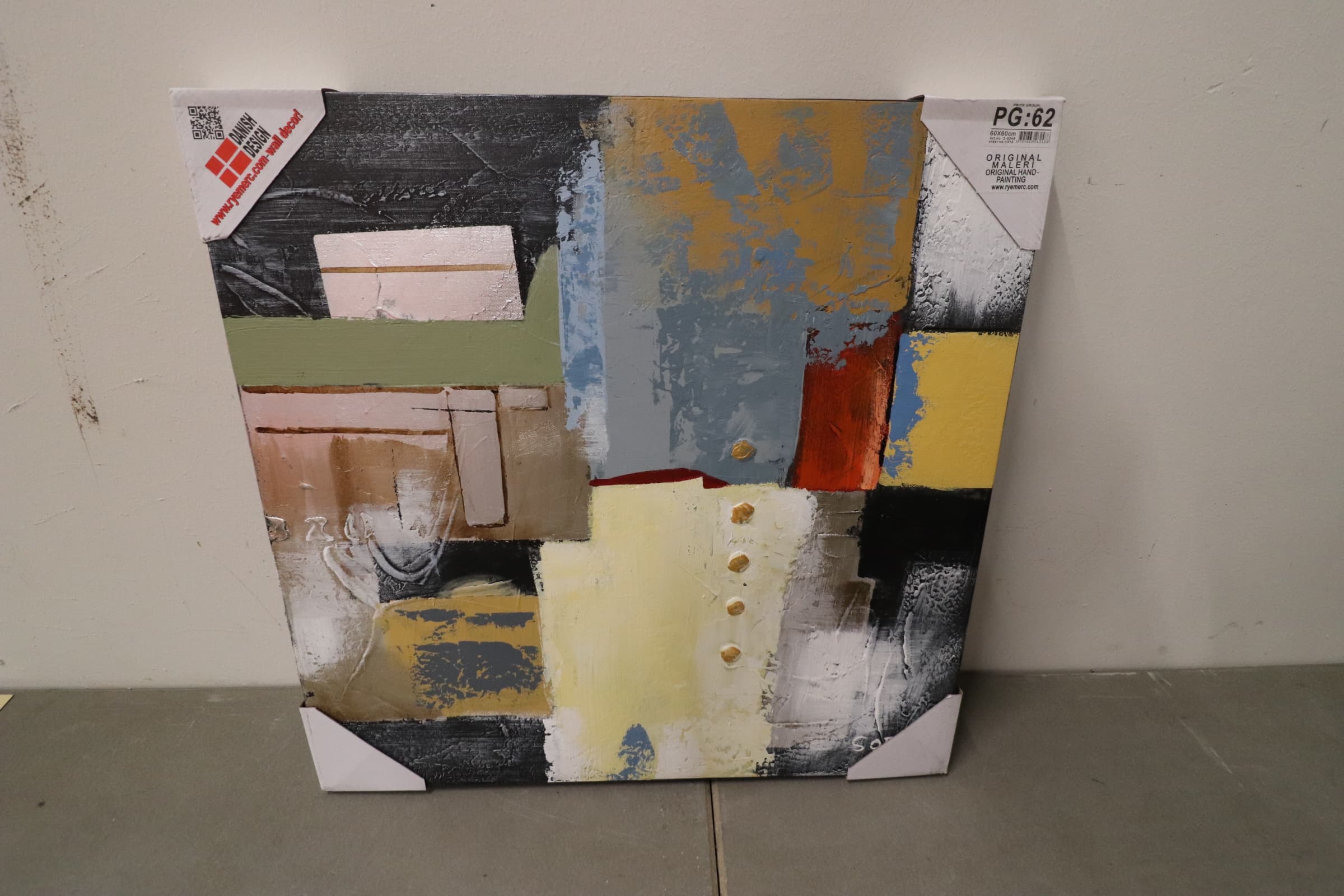 Maleri 60x60x4cm Rye Merc Pris kr. 149,- - 1