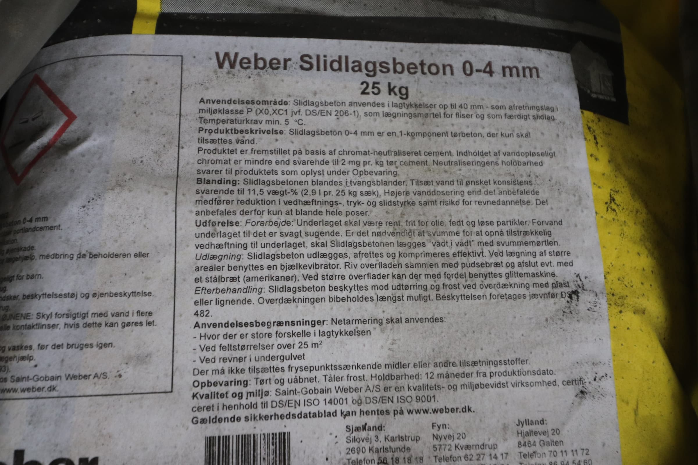 Weber Slidlagsbeton 0-4 mm.