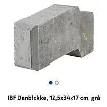 IBF Danblokke betonblokke 12,5x34x17 cm, grå - 1
